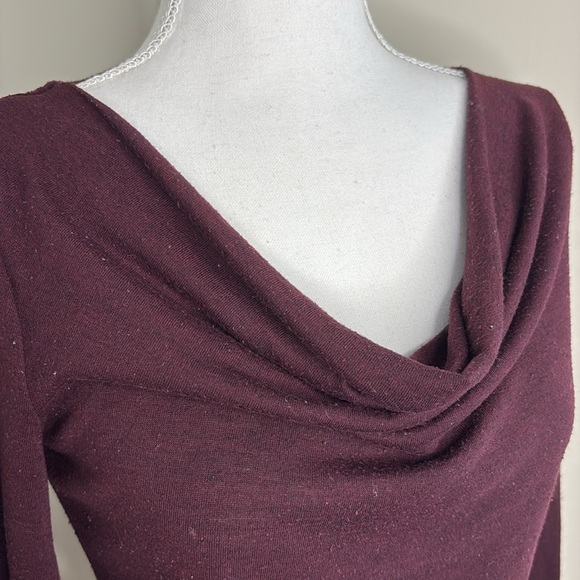 Ann Taylor Loft Burgundy L/S Cowl Neck Pullover. Small - Picture 2 of 10